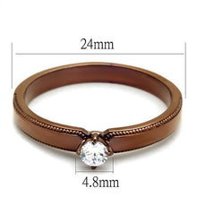 TK2621 - Stainless Steel Ring IP Coffee light Women AAA Grade CZ Clear