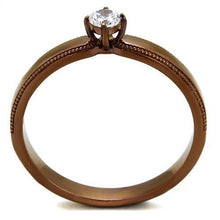 TK2621 - Stainless Steel Ring IP Coffee light Women AAA Grade CZ Clear