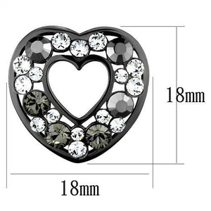 TK2627 - Stainless Steel Earrings IP Light Black  (IP Gun) Women Top Grade Crystal Multi Color