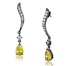 TK2631 - Stainless Steel Earrings IP Light Black  (IP Gun) Women AAA Grade CZ Topaz