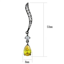 TK2631 - Stainless Steel Earrings IP Light Black  (IP Gun) Women AAA Grade CZ Topaz