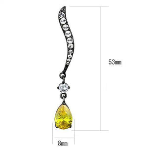 TK2631 - Stainless Steel Earrings IP Light Black  (IP Gun) Women AAA Grade CZ Topaz
