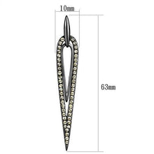 TK2634 - Stainless Steel Earrings IP Light Black  (IP Gun) Women Top Grade Crystal Smoky Topaz