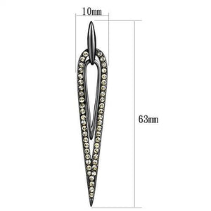 TK2634 - Stainless Steel Earrings IP Light Black  (IP Gun) Women Top Grade Crystal Smoky Topaz