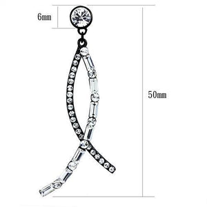 TK2635 - Stainless Steel Earrings IP Light Black  (IP Gun) Women Top Grade Crystal Clear
