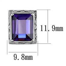 TK2636 - Stainless Steel Earrings High polished (no plating) Women AAA Grade CZ Amethyst