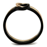 TK2650 - Stainless Steel Ring IP Rose Gold+ IP Black (Ion Plating) Women No Stone No Stone
