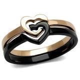 TK2650 - Stainless Steel Ring IP Rose Gold+ IP Black (Ion Plating) Women No Stone No Stone