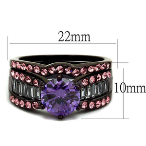 TK2652 - Stainless Steel Ring IP Dark Brown (IP coffee) Women AAA Grade CZ Amethyst