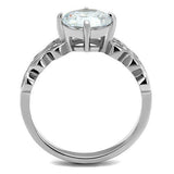 TK2658 - Stainless Steel Ring High polished (no plating) Women AAA Grade CZ Clear