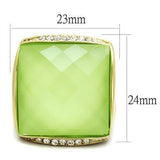 TK2661 - Stainless Steel Ring IP Gold(Ion Plating) Women Synthetic Apple Green color