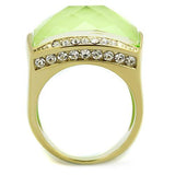 TK2661 - Stainless Steel Ring IP Gold(Ion Plating) Women Synthetic Apple Green color