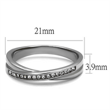 TK2684 - Stainless Steel Ring High polished (no plating) Women Top Grade Crystal Clear