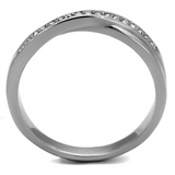 TK2684 - Stainless Steel Ring High polished (no plating) Women Top Grade Crystal Clear