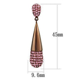 TK2707 - Stainless Steel Earrings IP Coffee light Women Top Grade Crystal Light Peach