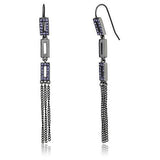 TK2722 - Stainless Steel Earrings IP Light Black  (IP Gun) Women Top Grade Crystal Tanzanite