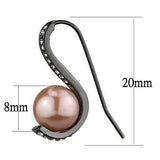 TK2728 - Stainless Steel Earrings IP Light Black  (IP Gun) Women Synthetic Light Peach