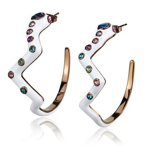TK2729 - Stainless Steel Earrings IP Coffee light Women Top Grade Crystal Multi Color