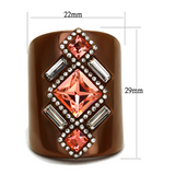 TK2735 - Stainless Steel Ring IP Coffee light Women Top Grade Crystal Rose