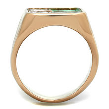 TK2737 - Stainless Steel Ring IP Rose Gold(Ion Plating) Men Leather Multi Color