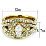 TK2743 - Stainless Steel Ring IP Gold(Ion Plating) Women AAA Grade CZ Clear