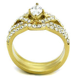 TK2743 - Stainless Steel Ring IP Gold(Ion Plating) Women AAA Grade CZ Clear