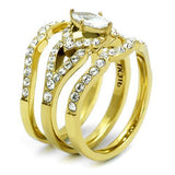 TK2743 - Stainless Steel Ring IP Gold(Ion Plating) Women AAA Grade CZ Clear