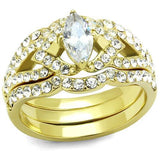 TK2743 - Stainless Steel Ring IP Gold(Ion Plating) Women AAA Grade CZ Clear