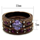 TK2746 - Stainless Steel Ring IP Coffee light Women AAA Grade CZ Amethyst