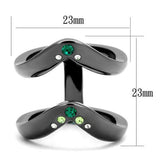 TK2757 - Stainless Steel Ring IP Light Black  (IP Gun) Women Top Grade Crystal Multi Color