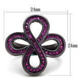 TK2763 - Stainless Steel Ring IP Dark Brown (IP coffee) Women Top Grade Crystal Fuchsia