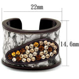 TK2781 - Stainless Steel Ring IP Dark Brown (IP coffee) Women Top Grade Crystal Multi Color