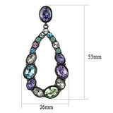 TK2785 - Stainless Steel Earrings IP Light Black  (IP Gun) Women AAA Grade CZ Multi Color