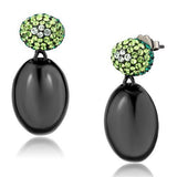 TK2786 - IP Black(Ion Plating) Stainless Steel Earrings with Top Grade Crystal  in Multi Color