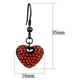 TK2790 - Stainless Steel Earrings IP Black(Ion Plating) Women Top Grade Crystal Orange