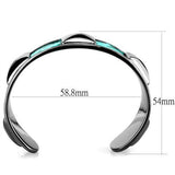 TK2794 - Stainless Steel Bangle IP Light Black  (IP Gun) Women Leather Emerald