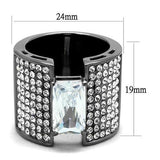 TK2798 - Stainless Steel Ring IP Light Black  (IP Gun) Women AAA Grade CZ Clear