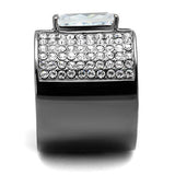 TK2798 - Stainless Steel Ring IP Light Black  (IP Gun) Women AAA Grade CZ Clear