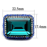 TK2811 - Stainless Steel Ring IP Light Black  (IP Gun) Women Top Grade Crystal Blue Zircon