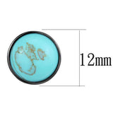 TK2819 - Stainless Steel Earrings IP Light Black  (IP Gun) Women Synthetic Sea Blue