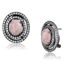 TK2822 - Stainless Steel Earrings IP Light Black  (IP Gun) Women Semi-Precious Light Rose