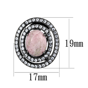 TK2822 - Stainless Steel Earrings IP Light Black  (IP Gun) Women Semi-Precious Light Rose