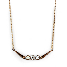 TK2823 - Stainless Steel Necklace IP Rose Gold & IP light Coffee Women Top Grade Crystal Multi Color
