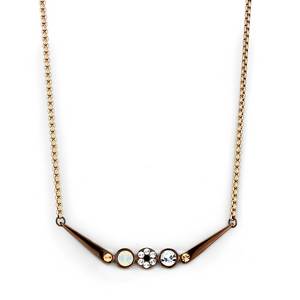 TK2823 - Stainless Steel Necklace IP Rose Gold & IP light Coffee Women Top Grade Crystal Multi Color