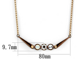 TK2823 - Stainless Steel Necklace IP Rose Gold & IP light Coffee Women Top Grade Crystal Multi Color