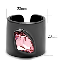 TK2829 - Stainless Steel Ring IP Light Black  (IP Gun) Women Top Grade Crystal Light Rose