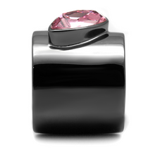 TK2829 - Stainless Steel Ring IP Light Black  (IP Gun) Women Top Grade Crystal Light Rose
