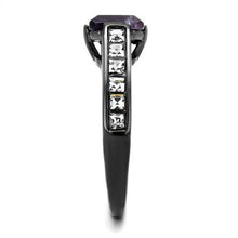 TK2832 - Stainless Steel Ring IP Light Black  (IP Gun) Women Precious Stone Amethyst