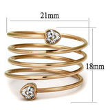 TK2836 - Stainless Steel Ring IP Rose Gold(Ion Plating) Women AAA Grade CZ Clear