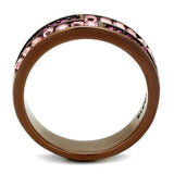TK2837 - Stainless Steel Ring IP Coffee light Women Top Grade Crystal Multi Color